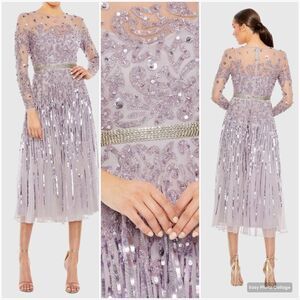 MAC DUGGAL 93633 Long Sleeve Tea Length Dress FLAW